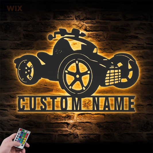 Motorcycle LED Metal Sign - Wix Decor