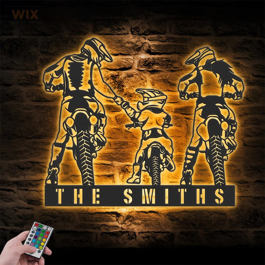 Motorcycle LED Metal Sign - Wix Decor