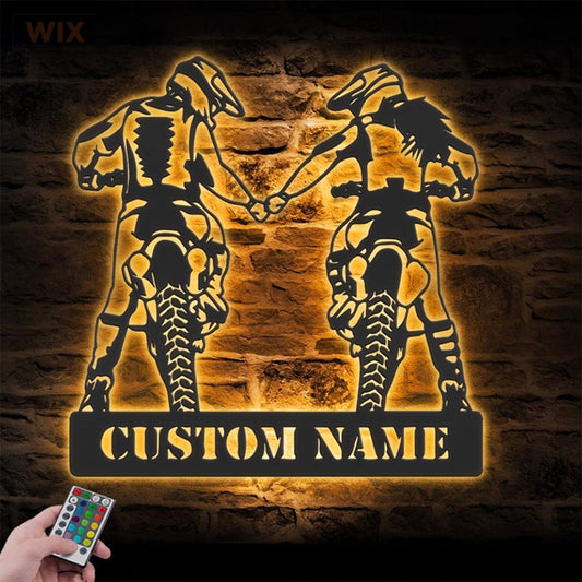 Motorcycle LED Metal Sign - Wix Decor