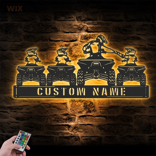 Motorcycle LED Metal Sign - Wix Decor