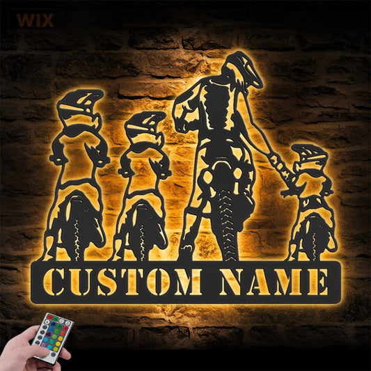 Motorcycle LED Metal Sign - Wix Decor