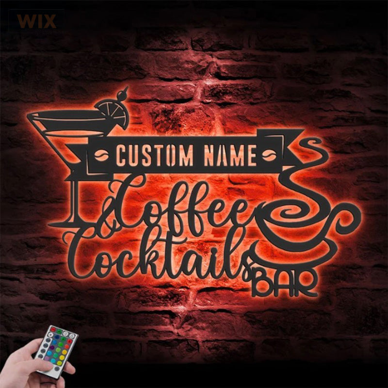 Coffee Shop LED Metal Sign - Wix Decor