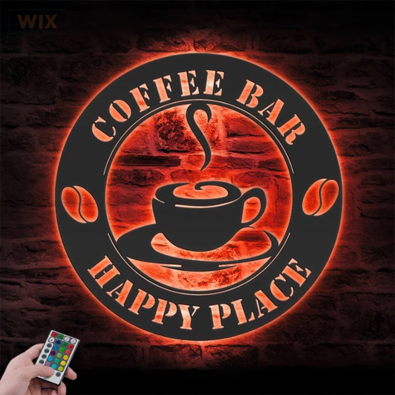 Coffee Shop LED Metal Sign - Wix Decor