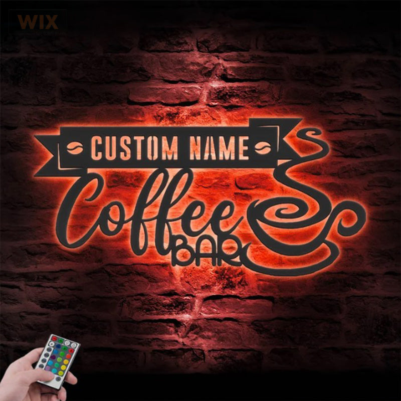 Coffee Shop LED Metal Sign - Wix Decor