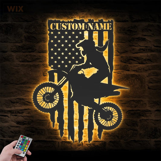 Motorcycle LED Metal Sign - Wix Decor