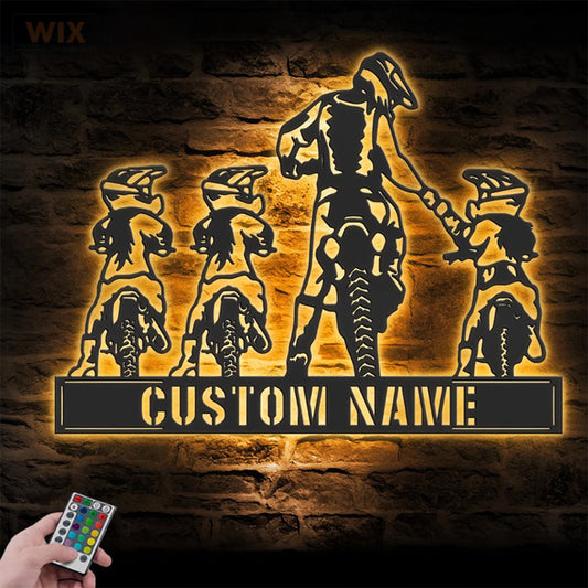 Motorcycle LED Metal Sign - Wix Decor