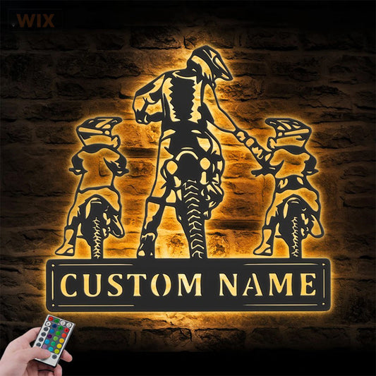 Motorcycle LED Metal Sign - Wix Decor