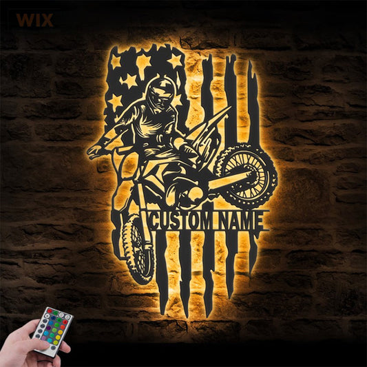 Motorcycle LED Metal Sign - Wix Decor