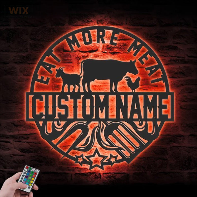 BBQ & Patio LED Metal Sign - Wix Decor