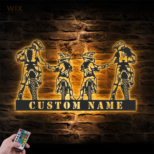 Motorcycle LED Metal Sign - Wix Decor
