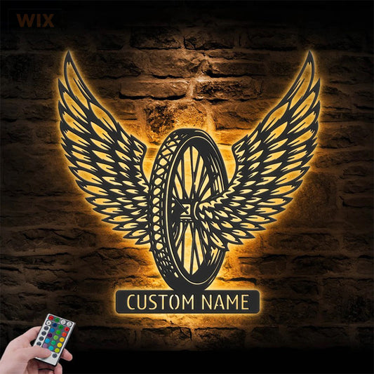 Motorcycle LED Metal Sign - Wix Decor