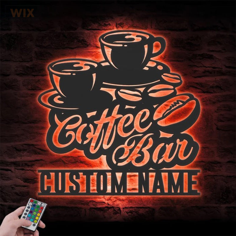 Coffee Shop LED Metal Sign - Wix Decor