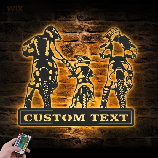 Motorcycle LED Metal Sign - Wix Decor
