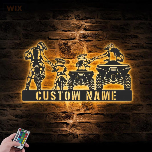 Motorcycle LED Metal Sign - Wix Decor