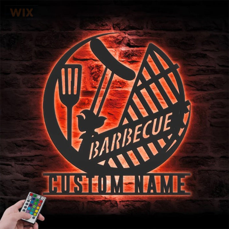 BBQ & Patio LED Metal Sign - Wix Decor