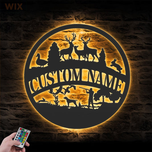 Hunting LED Metal Sign