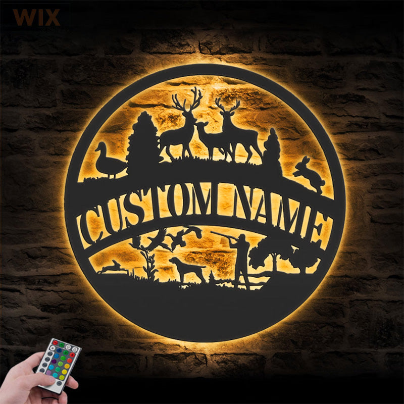 Hunting LED Metal Sign - Wix Decor
