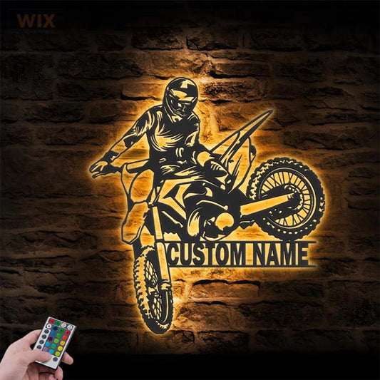Motorcycle LED Metal Sign - Wix Decor