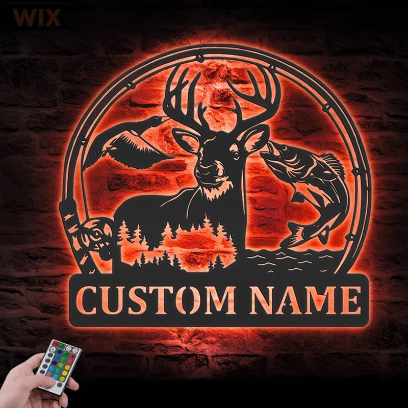 Hunting LED Metal Sign - Wix Decor