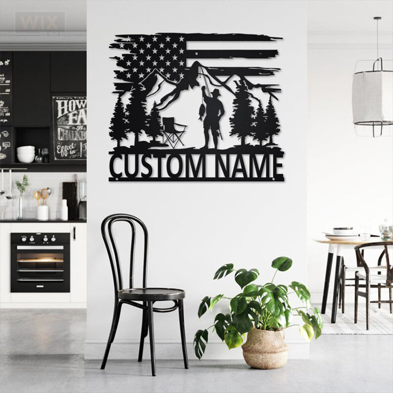 Fishing LED Metal Sign - Wix Decor