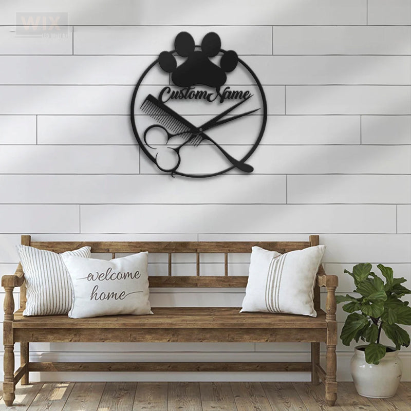 Barber & Salon Led Metal Sign - Wix Decor