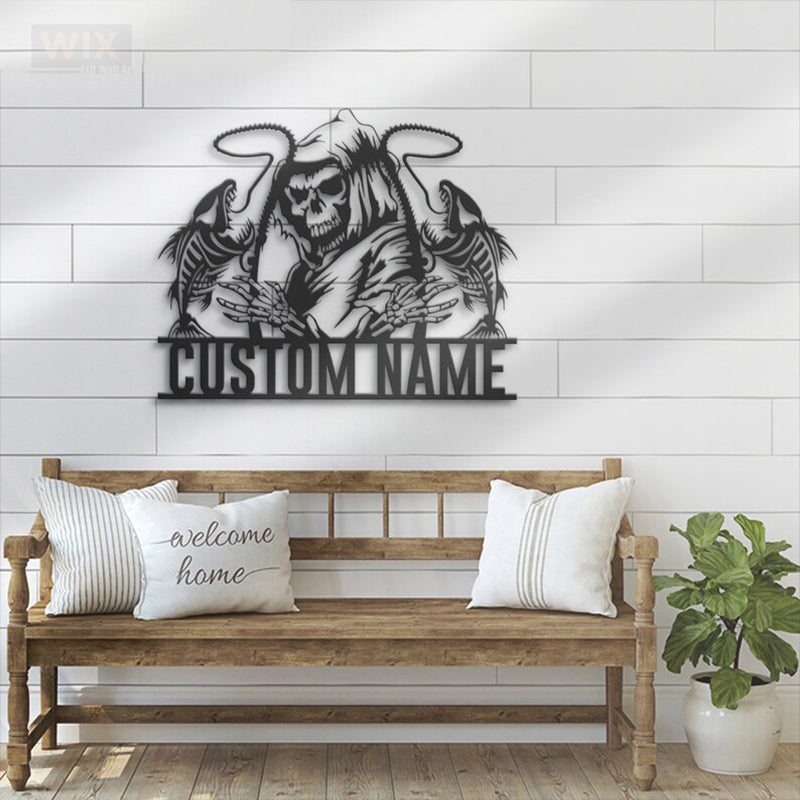 Fishing LED Metal Sign - Wix Decor