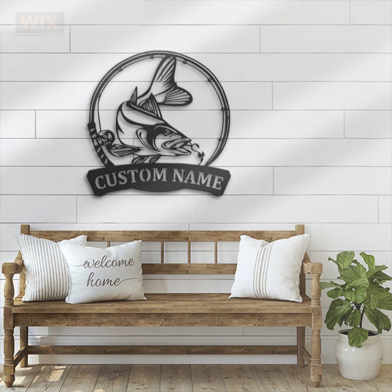 Fishing LED Metal Sign - Wix Decor