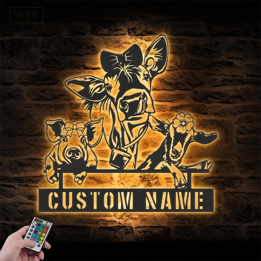 Farm LED Metal Sign - Wix Decor