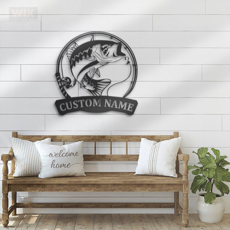 Fishing LED Metal Sign - Wix Decor