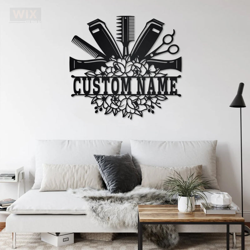 Barber & Salon Led Metal Sign - Wix Decor