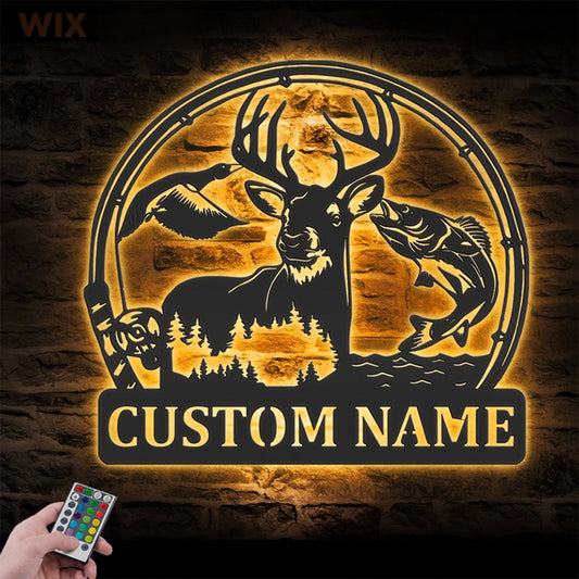 Hunting LED Metal Sign
