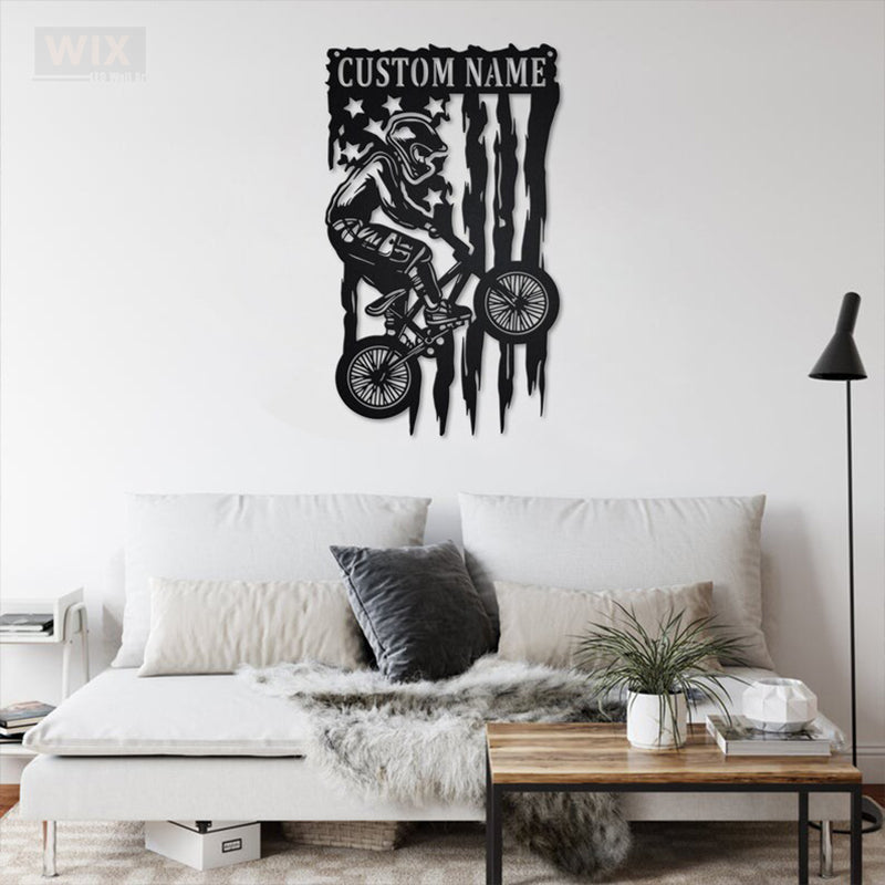 Mountain Bike LED Metal Sign - Wix Decor