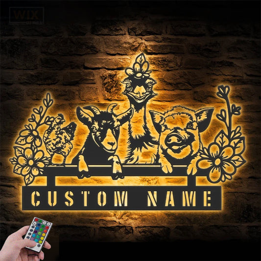 Farm LED Metal Sign - Wix Decor