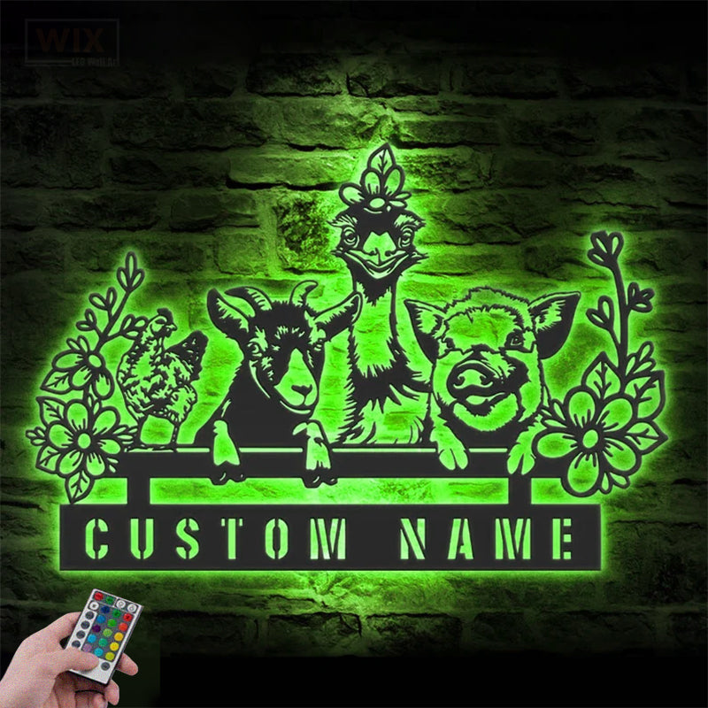 Farm LED Metal Sign - Wix Decor