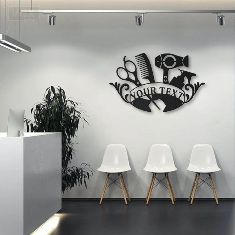 Barber & Salon Led Metal Sign - Wix Decor