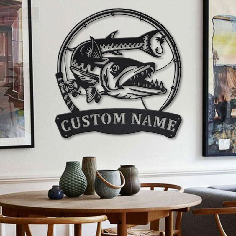 Fishing LED Metal Sign - Wix Decor
