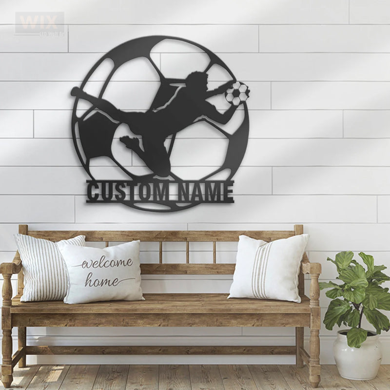 Soccer LED Metal Sign - Wix Decor
