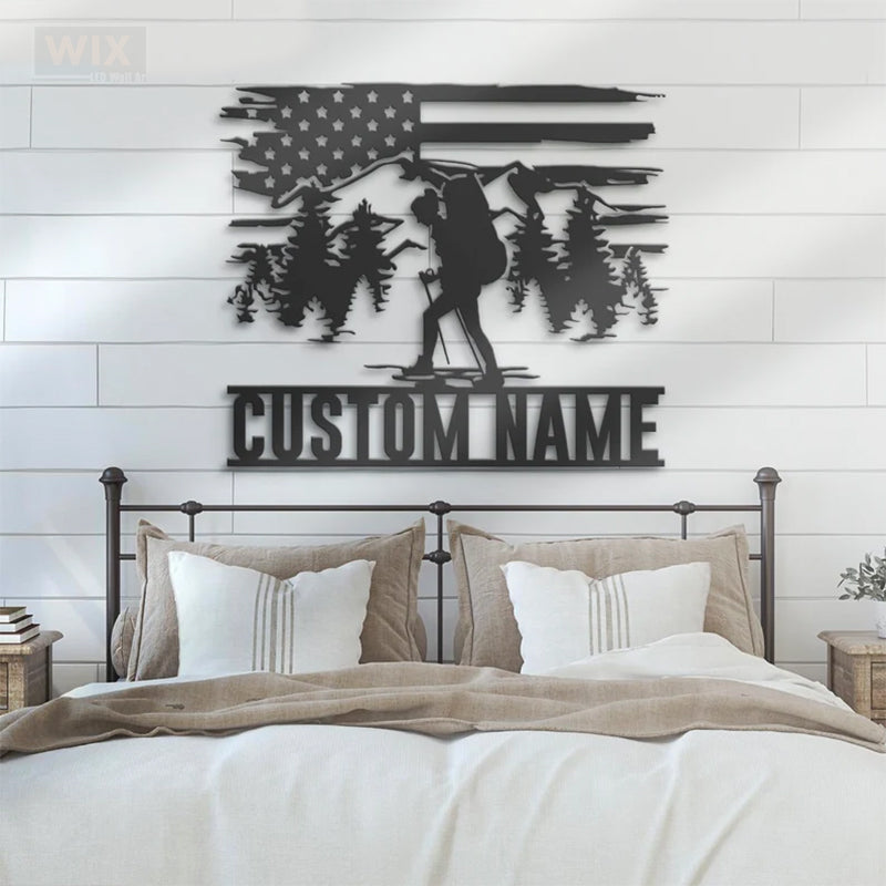 Camping & Hiking LED Metal Sign - Wix Decor