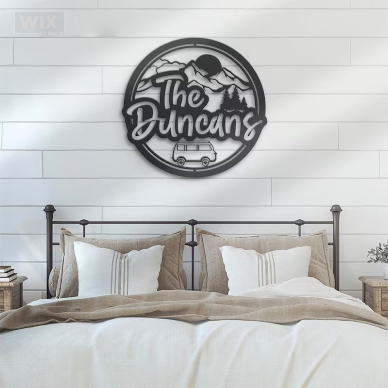 Camping & Hiking LED Metal Sign - Wix Decor