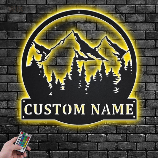 Camping & Hiking LED Metal Sign - Wix Decor