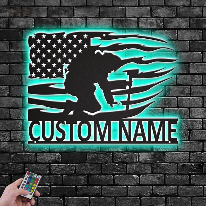 Firefighter LED Metal Sign - Wix Decor