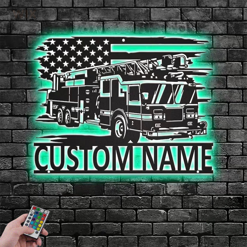 Firefighter LED Metal Sign - Wix Decor