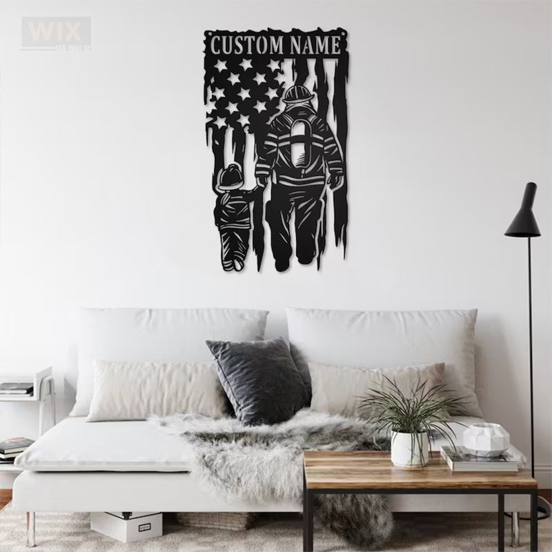 Firefighter LED Metal Sign - Wix Decor