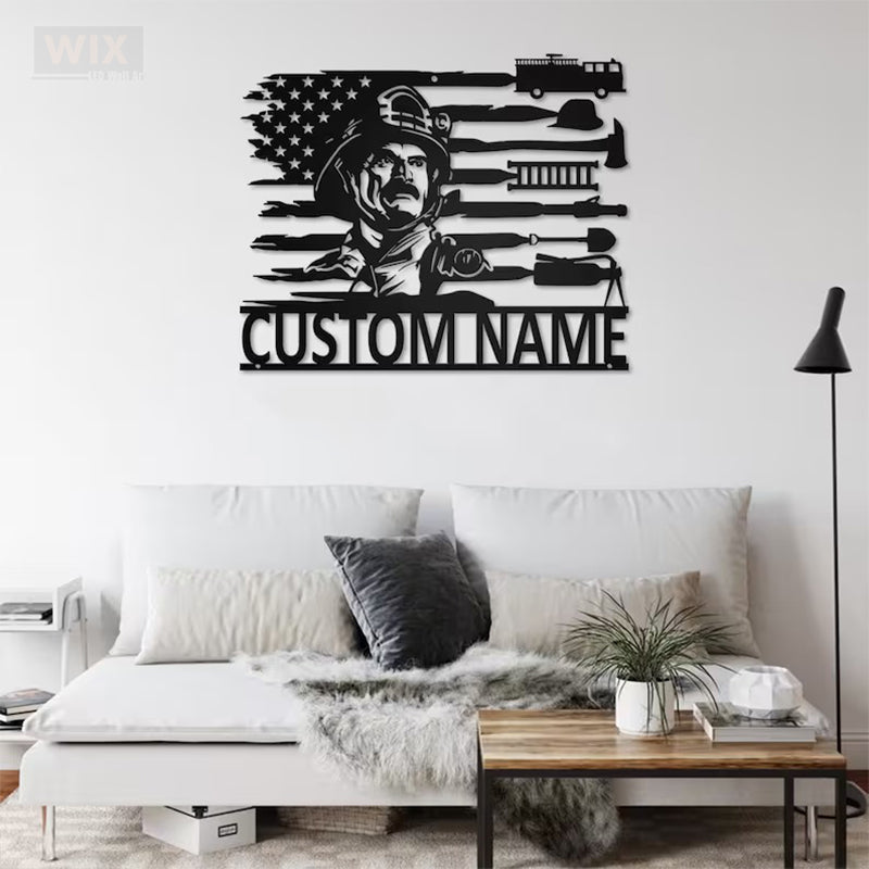Firefighter LED Metal Sign - Wix Decor