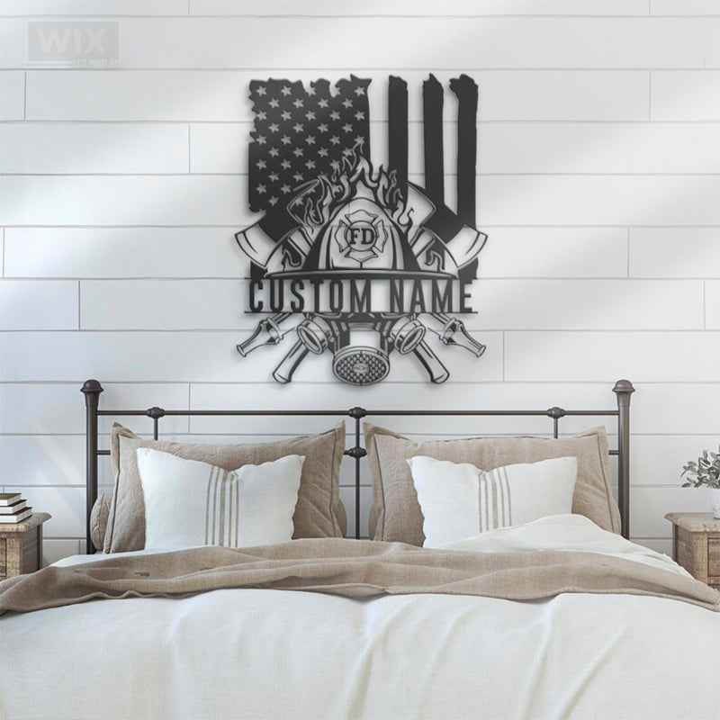 Firefighter LED Metal Sign - Wix Decor