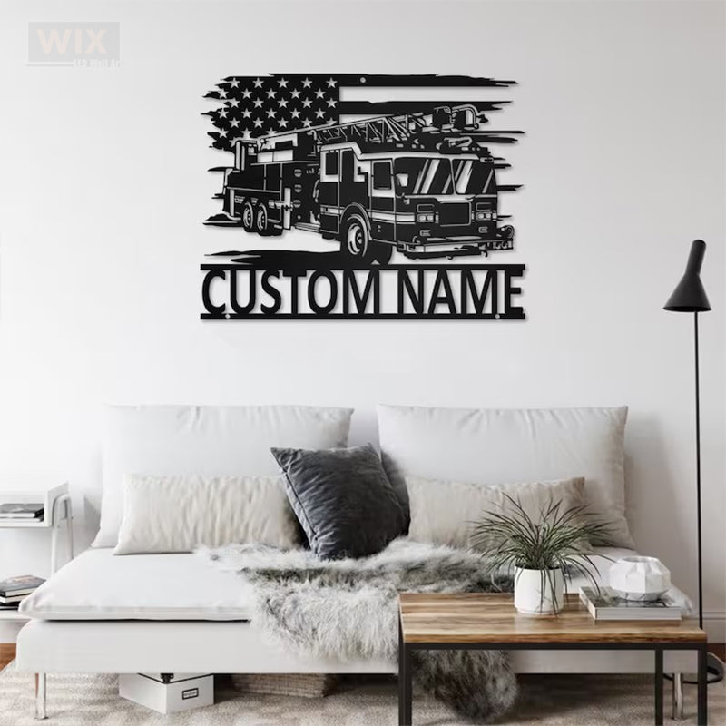 Firefighter LED Metal Sign - Wix Decor