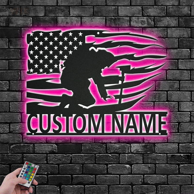 Firefighter LED Metal Sign - Wix Decor