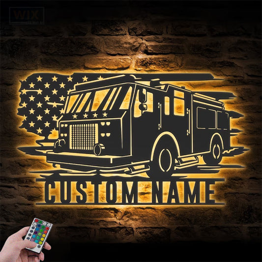Firefighter LED Metal Sign - Wix Decor