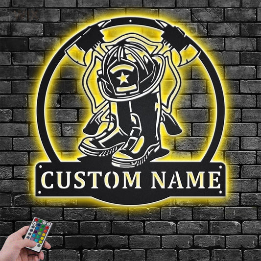 Firefighter LED Metal Sign - Wix Decor