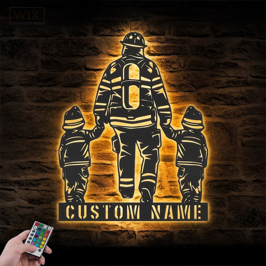 Firefighter LED Metal Sign - Wix Decor